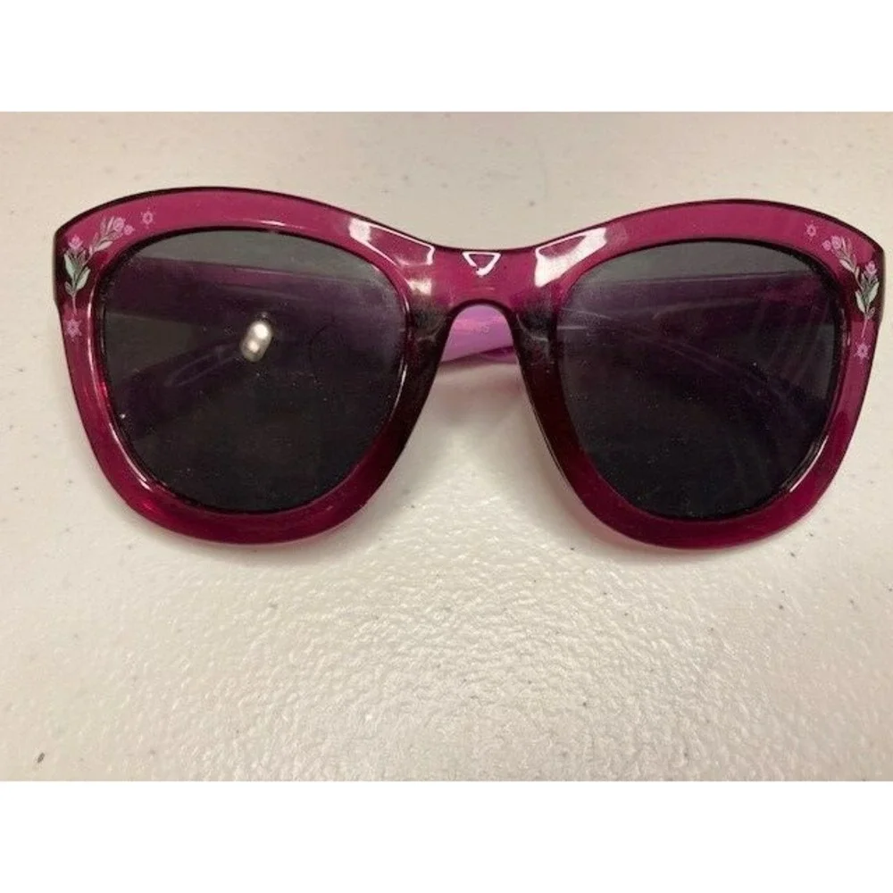Pano Eyewear Disney Frozen Cateye Sunglasses Pink Glitter w/case Elsa & Anna Yth